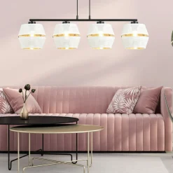 Sklep Kaja Lampa wisząca na czarnej podstawie, biało-złota 1184/4 z serii MALIA