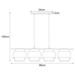 Sklep Kaja Lampa wisząca na cztery punkty świetlne K-5273 z serii CEZAR