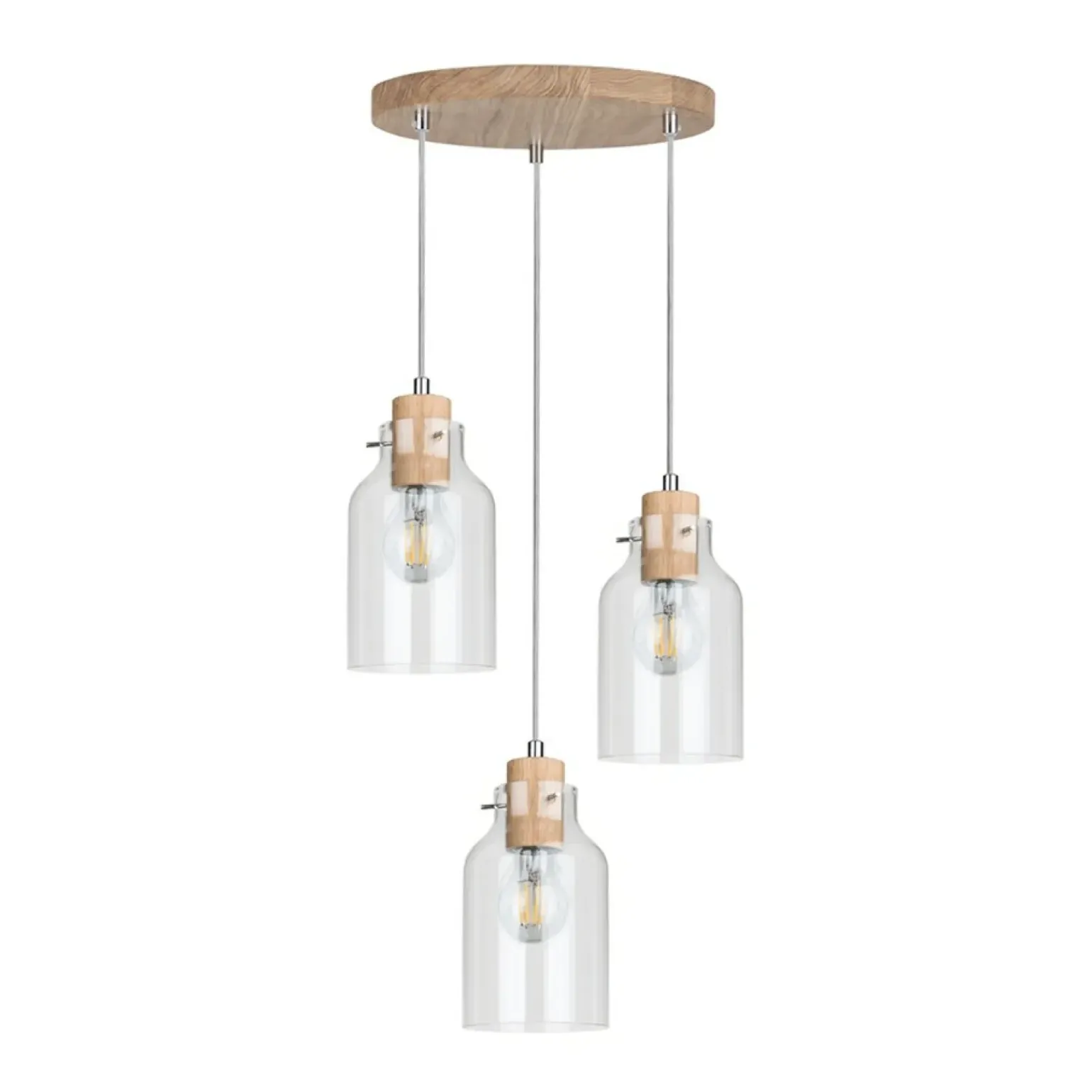 Flash Sale Lampa wisząca na drewnianej podstawie 1760374R ALESSANDRO WOOD | Kaja Żyrandole Nowoczesne