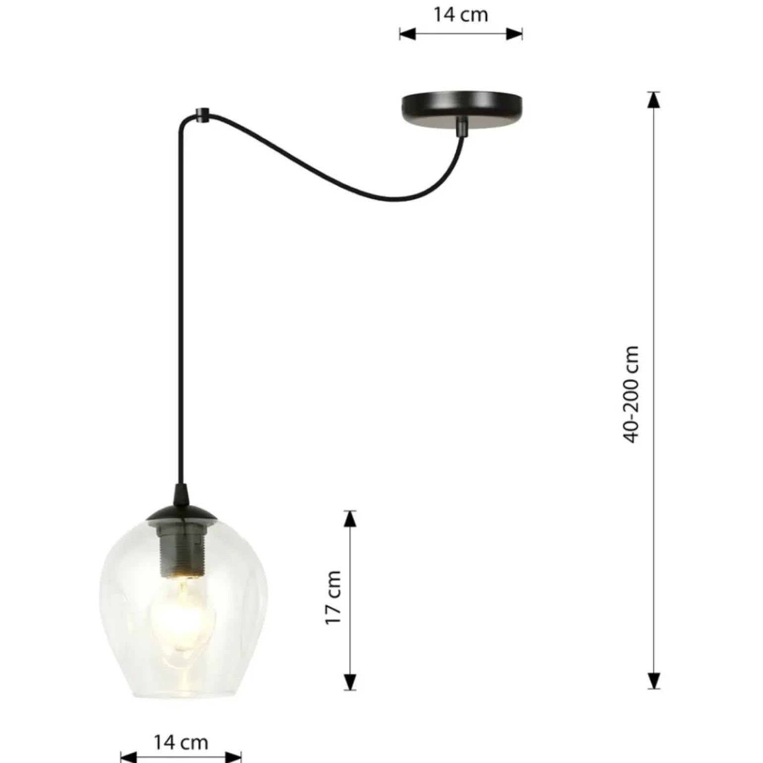 Shop Lampa wisząca na długim przewodzie 756/1 LEVEL | Kaja Oświetlenie Żyrandole Nowoczesne