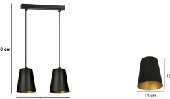 Best Lampa wisząca na dwie żarówki z dużym gwintem 415/2 | Kaja Oświetlenie Żyrandole Nowoczesne