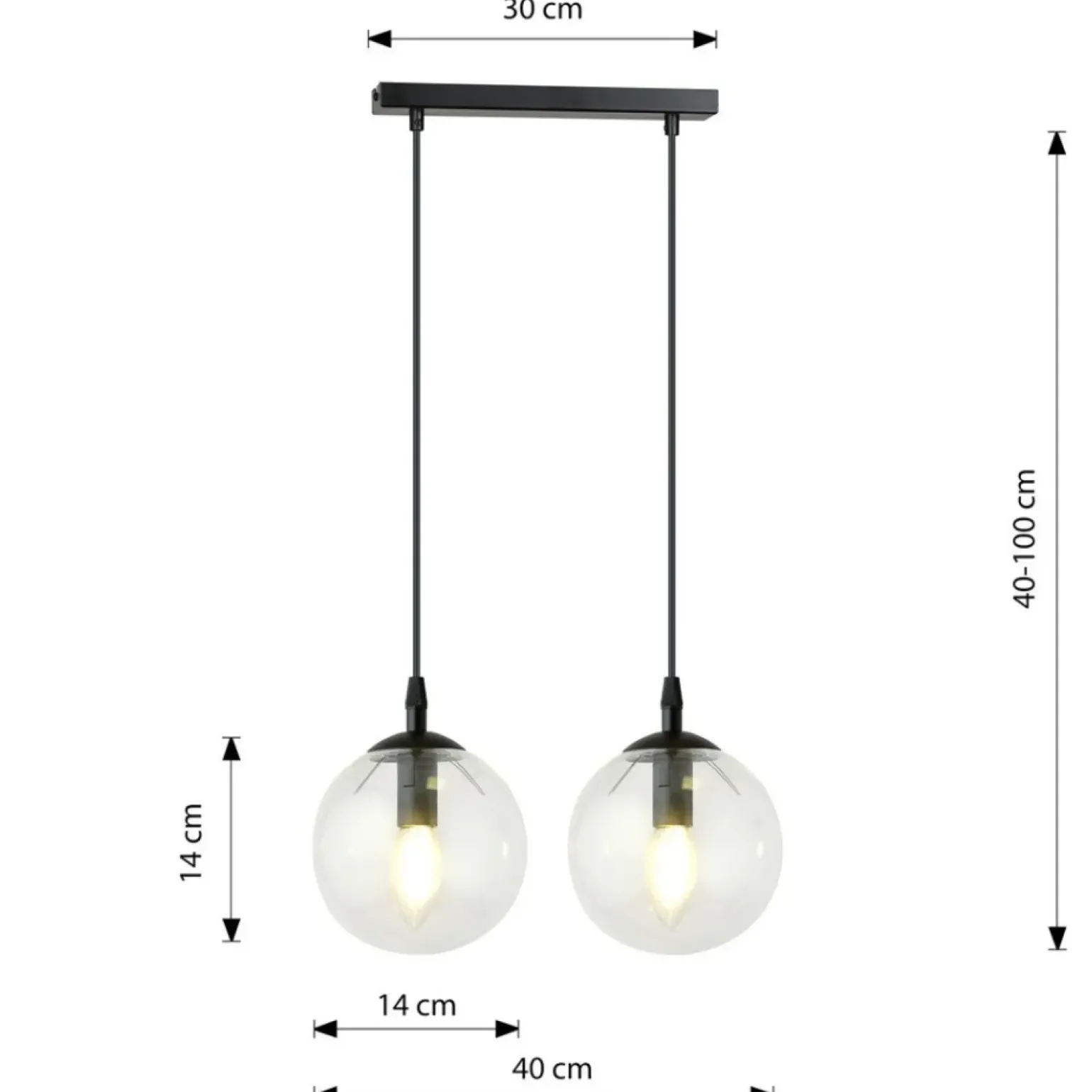 Clearance Lampa wisząca na dwie żarówki z małym gwintem 711/2 | Kaja Oświetlenie Żyrandole Nowoczesne