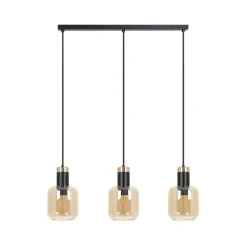 Outlet Lampa wisząca na listwie, bursztynowe klosze K-5268 z serii DOKA Żyrandole Nowoczesne