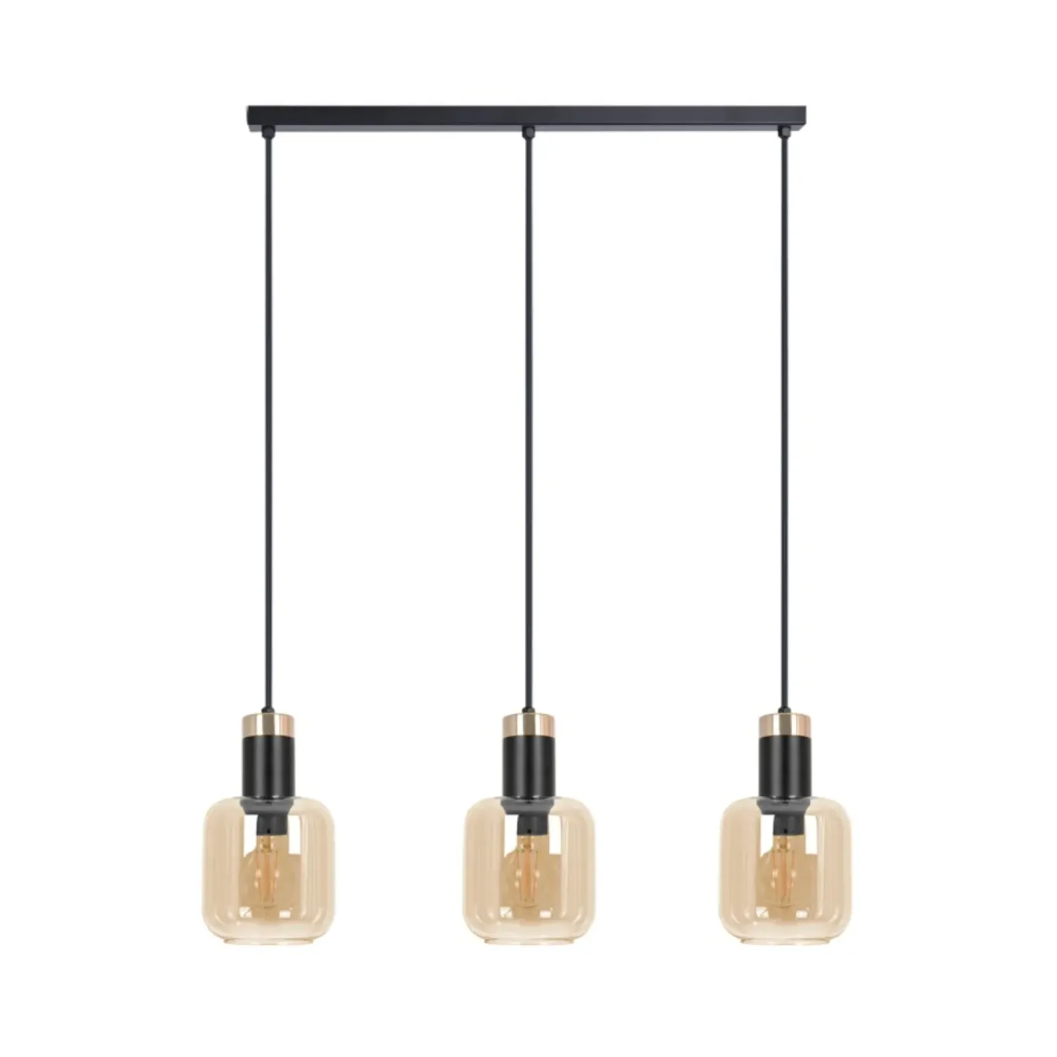 Outlet Lampa wisząca na listwie, bursztynowe klosze K-5268 z serii DOKA Żyrandole Nowoczesne
