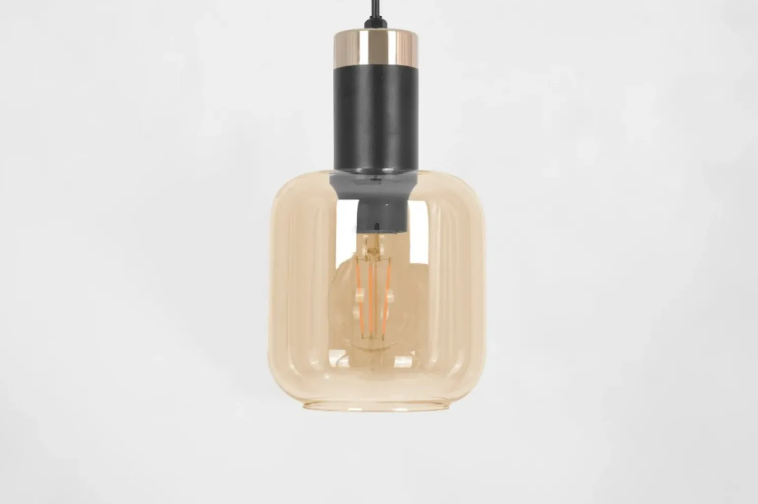 Outlet Lampa wisząca na listwie, bursztynowe klosze K-5268 z serii DOKA Żyrandole Nowoczesne