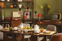 Outlet Lampa wisząca na listwie, bursztynowe klosze K-5268 z serii DOKA Żyrandole Nowoczesne