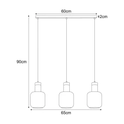 Outlet Lampa wisząca na listwie, bursztynowe klosze K-5268 z serii DOKA Żyrandole Nowoczesne