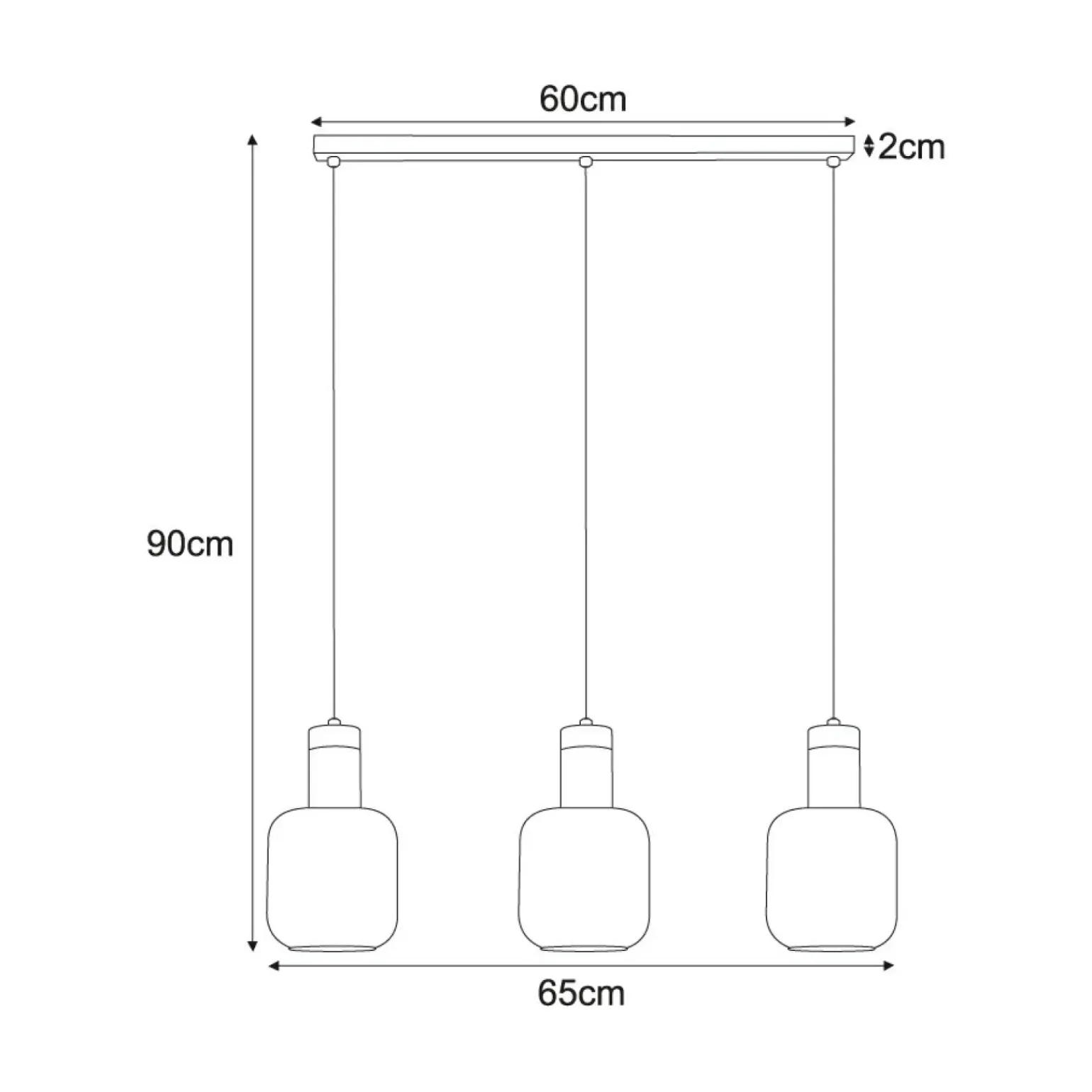 Outlet Lampa wisząca na listwie, bursztynowe klosze K-5268 z serii DOKA Żyrandole Nowoczesne