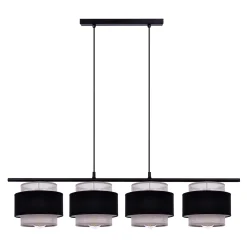 Sklep Kaja Lampa wisząca na listwie, czarno-szare abażury K-5173 z serii ETELA