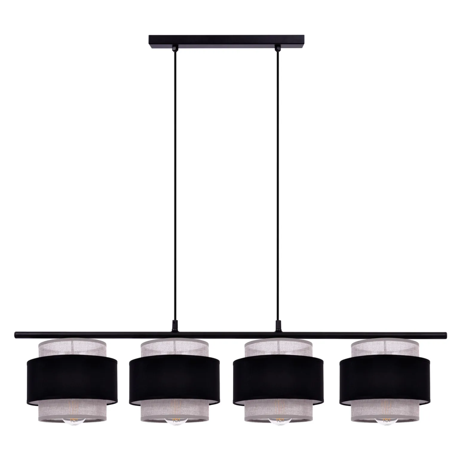 Sklep Kaja Lampa wisząca na listwie, czarno-szare abażury K-5173 z serii ETELA