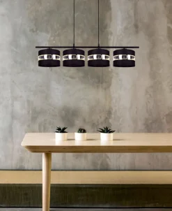 Sklep Kaja Lampa wisząca na listwie, czarno-złote abażury K-5203 z serii NICEA