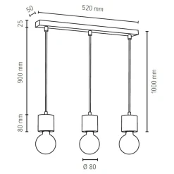 Store Lampa wisząca na listwie, idealna nad stół 7161350 PINO | Kaja Żyrandole Nowoczesne