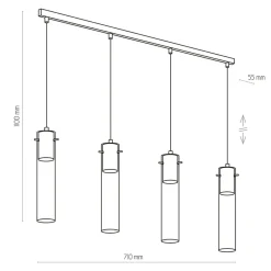 Best Sale Lampa wisząca na listwie, idealna nad stół TK 3205 z serii LOOK | Kaja Żyrandole Nowoczesne