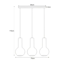 Store Lampa wisząca na listwie, nad blat K-4521 ARVI BLACK | Kaja Żyrandole Nowoczesne