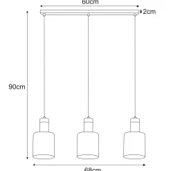 Sale Lampa wisząca na listwie, nad wyspę kuchenną K-5253 z serii BRUS Żyrandole Nowoczesne