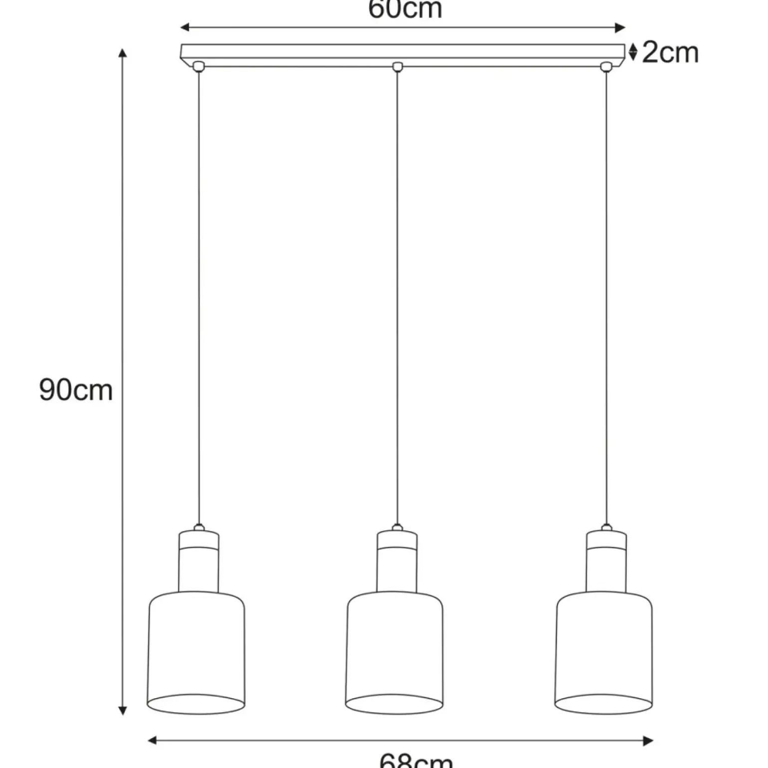 Sale Lampa wisząca na listwie, nad wyspę kuchenną K-5253 z serii BRUS Żyrandole Nowoczesne