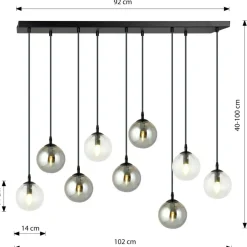 Cheap Lampa wisząca na listwie z 9 kloszami 714/9M2 | Kaja Oświetlenie Żyrandole Nowoczesne