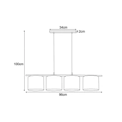 Sklep Kaja Lampa wisząca na listwie z ozdobnymi abażurami K-5223 z serii ZIMBO