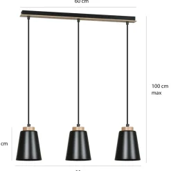 Cheap Lampa wisząca na listwie z drewnianymi detalami 442/3 | Kaja Żyrandole Nowoczesne