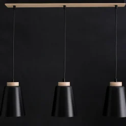 Cheap Lampa wisząca na listwie z drewnianymi detalami 442/3 | Kaja Żyrandole Nowoczesne