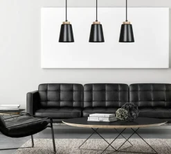 Cheap Lampa wisząca na listwie z drewnianymi detalami 442/3 | Kaja Żyrandole Nowoczesne
