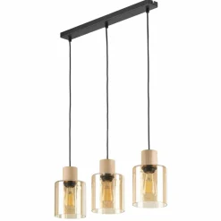 Shop Lampa wisząca na listwie z dodatkami drewna TK 4568 z serii ORSON Żyrandole Nowoczesne