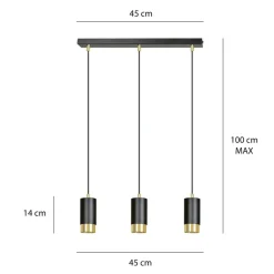 Best Lampa wisząca na listwie z delikatnymi spotami 817/3 | Kaja Żyrandole Nowoczesne