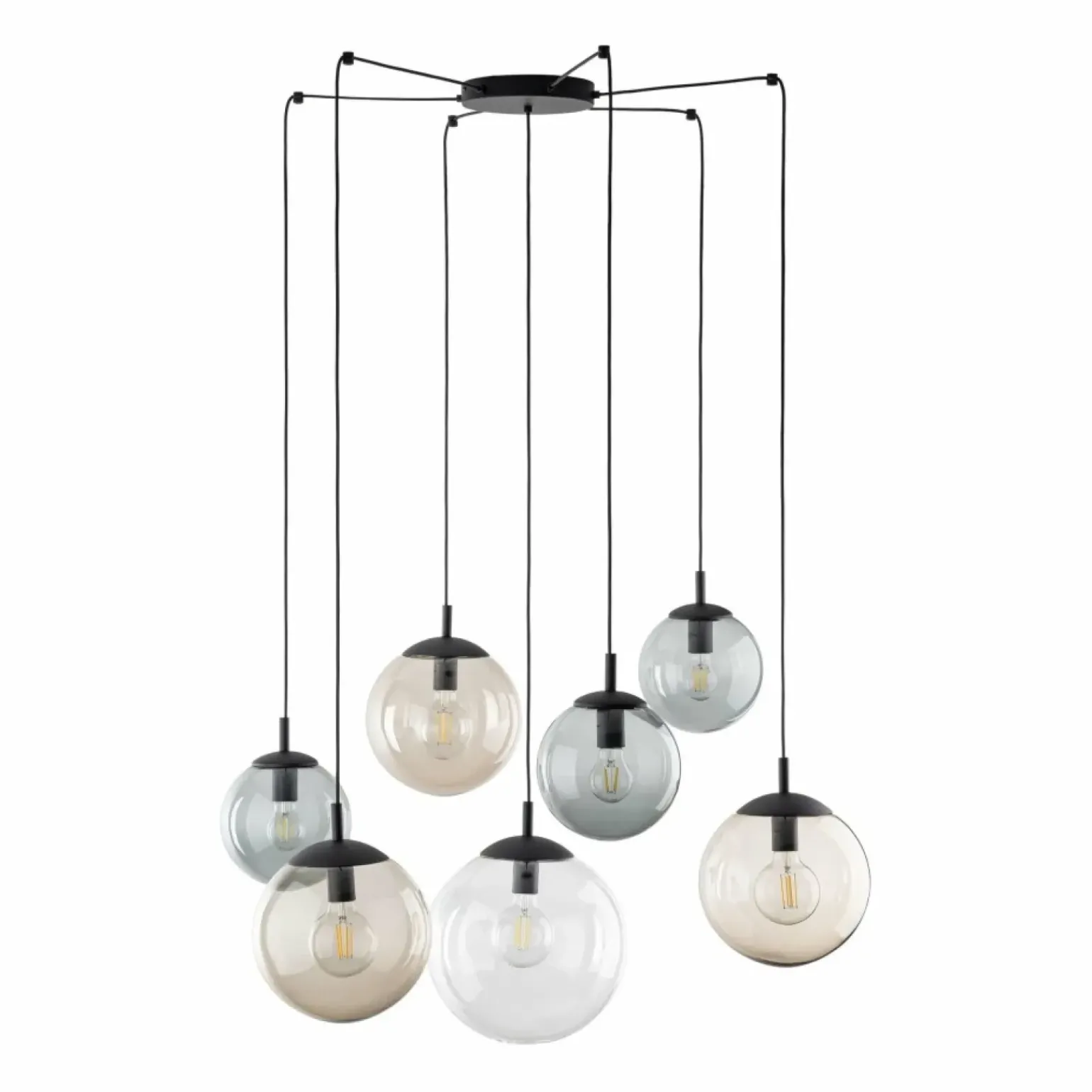 Store Lampa wisząca pająk z kolorowymi kloszami TK 4863 ESME | Kaja Żyrandole Nowoczesne