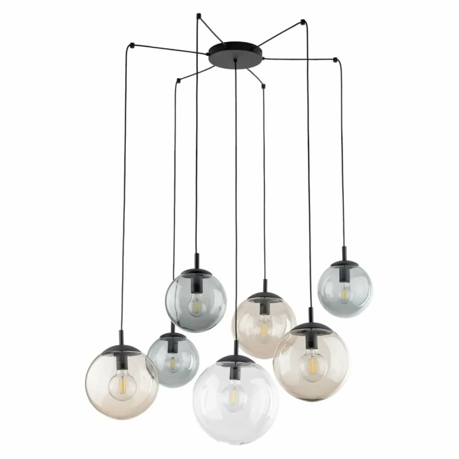 Store Lampa wisząca pająk z kolorowymi kloszami TK 4863 ESME | Kaja Żyrandole Nowoczesne