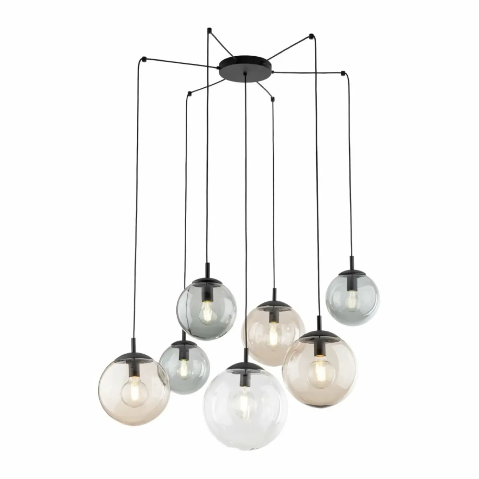 Store Lampa wisząca pająk z kolorowymi kloszami TK 4863 ESME | Kaja Żyrandole Nowoczesne