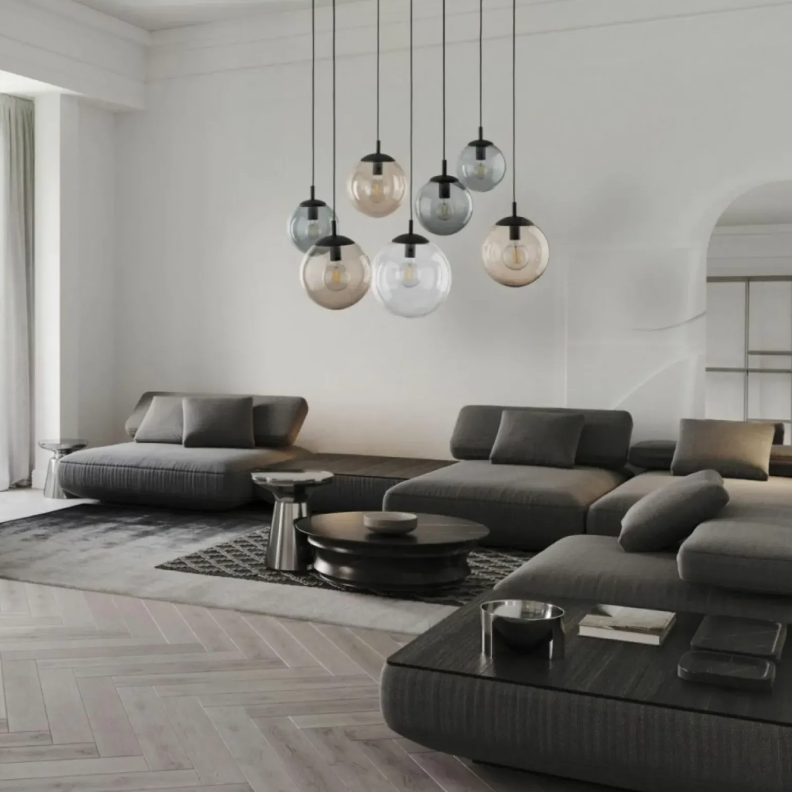 Store Lampa wisząca pająk z kolorowymi kloszami TK 4863 ESME | Kaja Żyrandole Nowoczesne