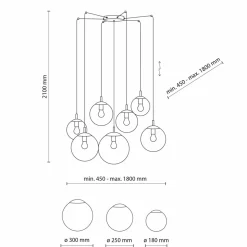 Store Lampa wisząca pająk z kolorowymi kloszami TK 4863 ESME | Kaja Żyrandole Nowoczesne