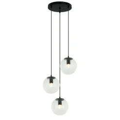 Cheap Lampa wisząca, przezroczyste klosze PND-58867-3S-BK z serii SARPO Żyrandole Nowoczesne