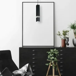 Best Lampa wisząca punktowa, czarno-srebrna MLP6287 z serii VIDAR | Kaja Oświetlenie Żyrandole Nowoczesne