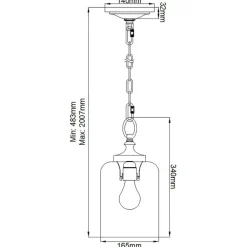 Sklep Kaja Lampa wisząca regulowana, mosiądz FE-HOUNSLOW-P-BB z serii HOUNSLOW
