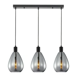 Cheap Lampa wisząca, trzy dymione klosze PND-27812-3-BK-SG z serii ZULO Żyrandole Nowoczesne