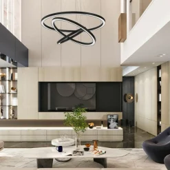 Best Sale Lampa wisząca, trzy obręcze różnej wielkości ML8424 z serii GALAXIA | Kaja Oświe Żyrandole Nowoczesne