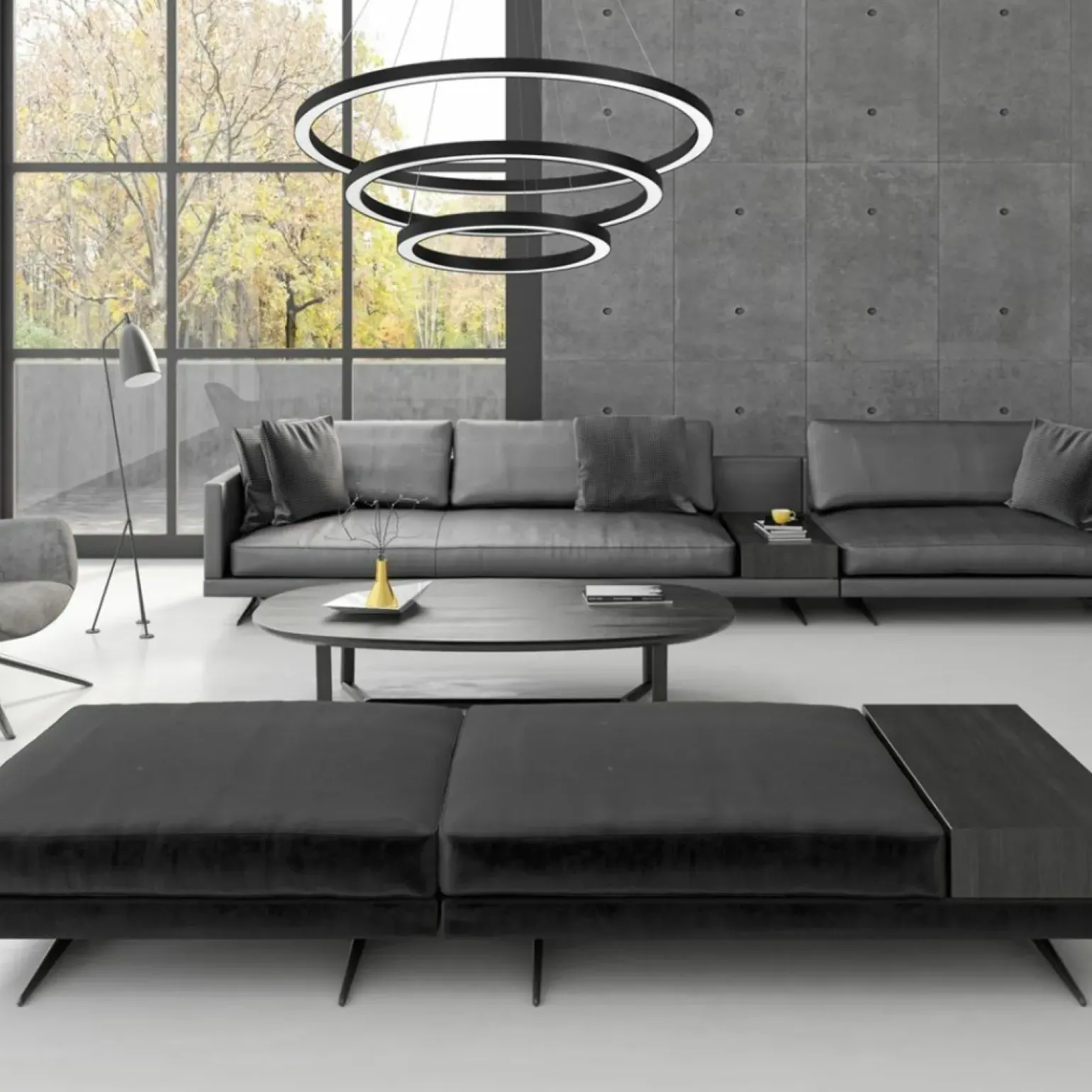 Best Sale Lampa wisząca, trzy obręcze różnej wielkości ML8424 z serii GALAXIA | Kaja Oświe Żyrandole Nowoczesne