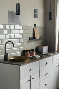 Cheap Lampa wisząca tuba w kolorze czerni i srebra K-5245 z serii VESTA Żyrandole Nowoczesne