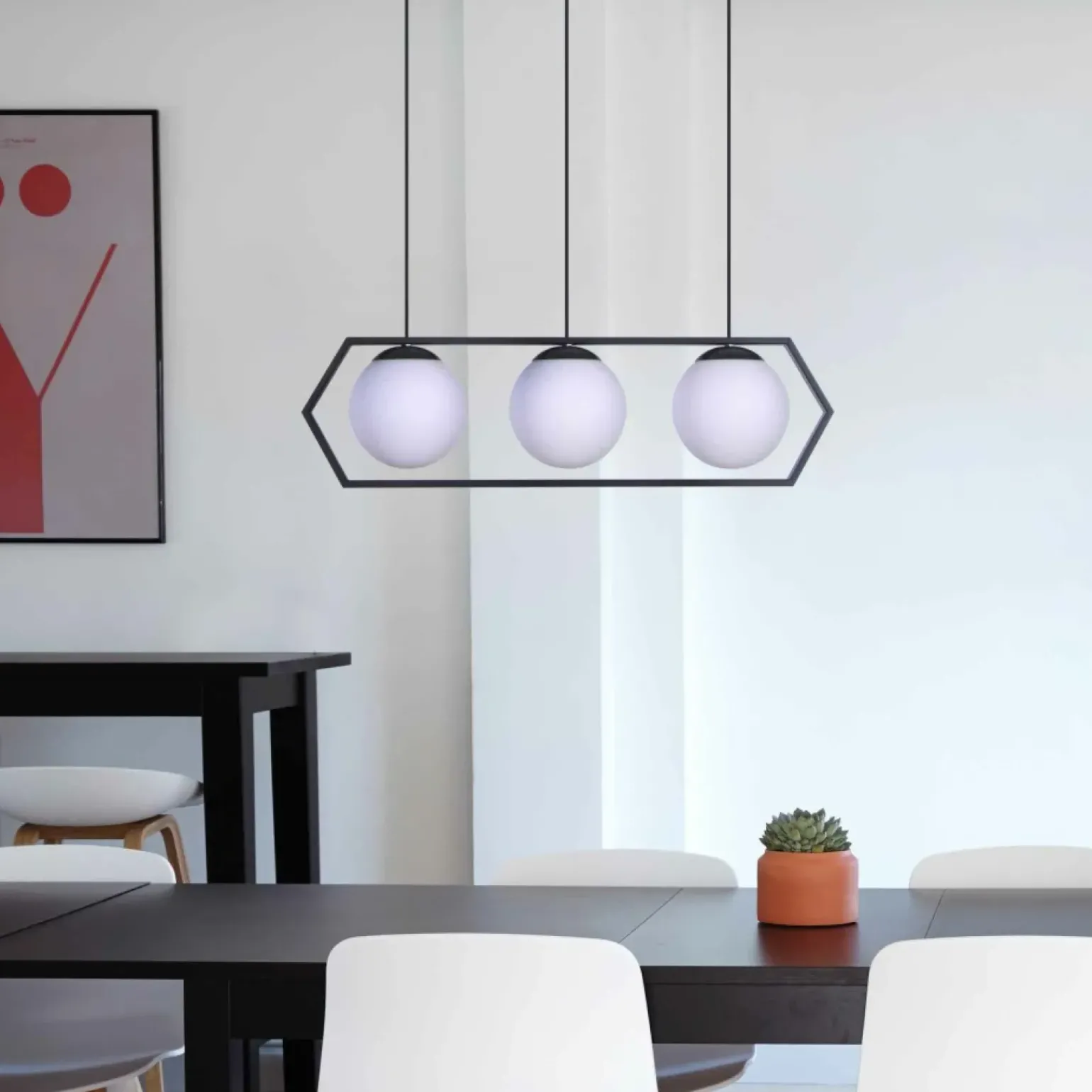 Flash Sale Lampa wisząca typu listwa z kloszami do jadalni K-4788 | Kaja Żyrandole Nowoczesne