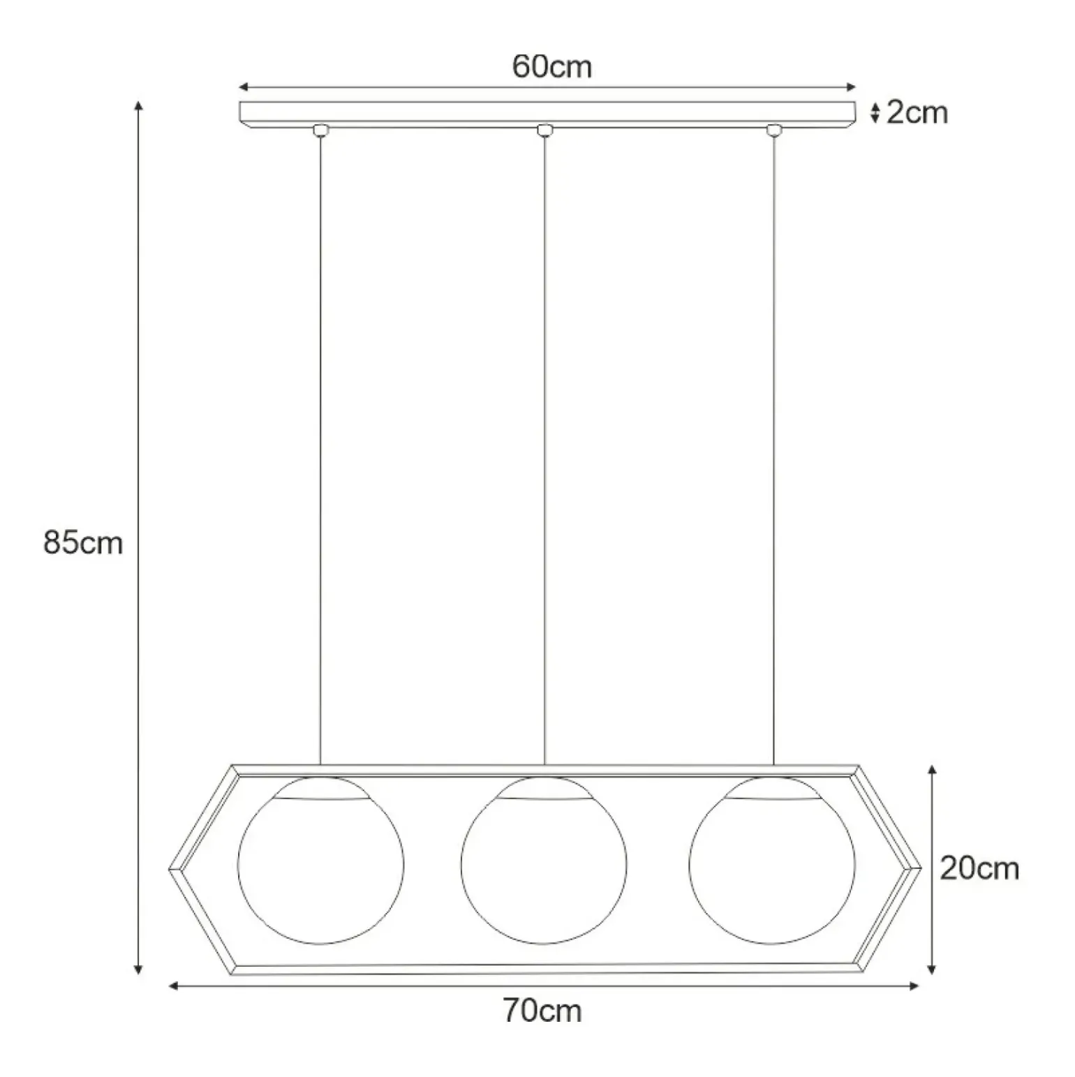 Flash Sale Lampa wisząca typu listwa z kloszami do jadalni K-4788 | Kaja Żyrandole Nowoczesne