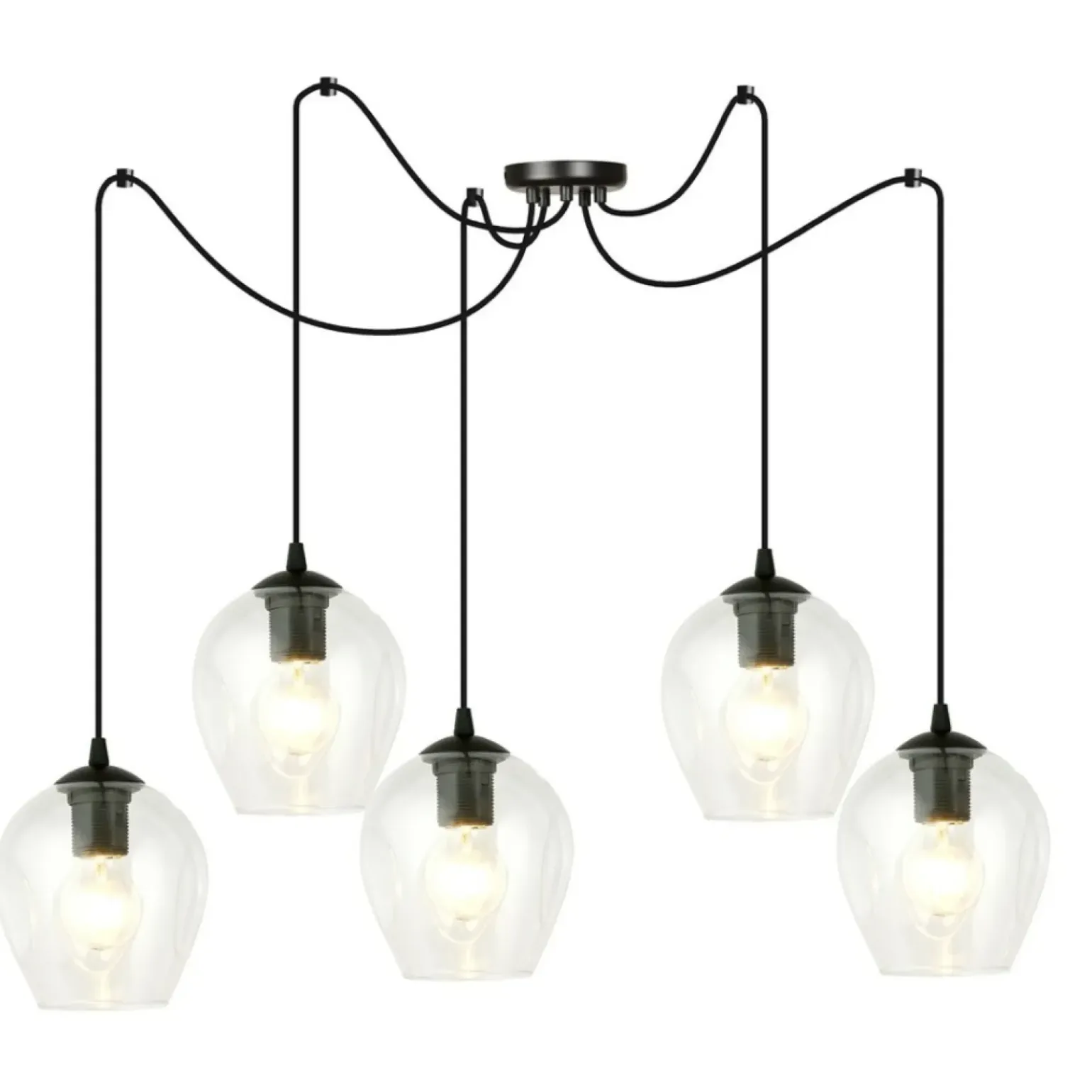 Discount Lampa wisząca typu pająk z nieregularnymi kloszami 756/5 LEVEL | Kaja Żyrandole Nowoczesne