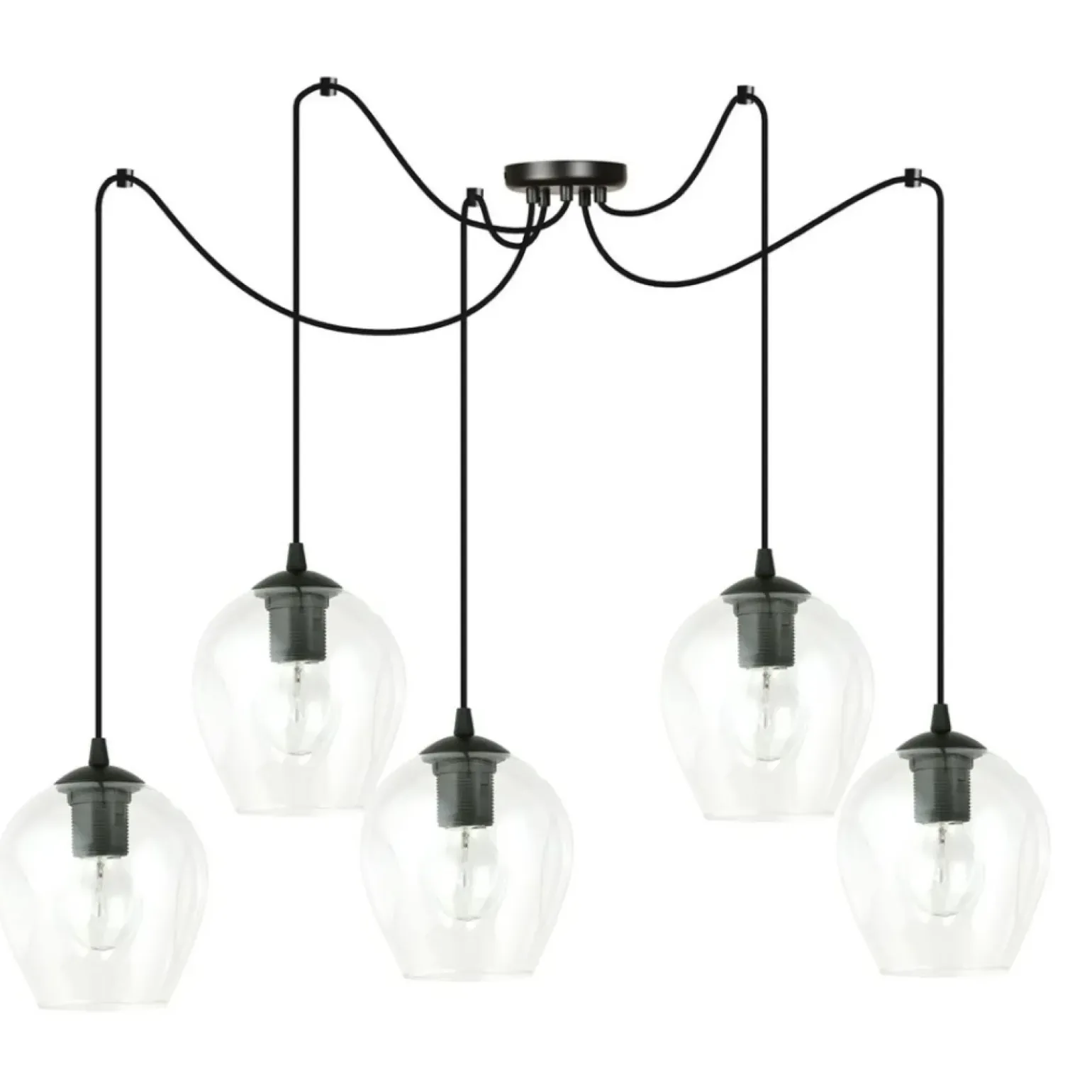 Discount Lampa wisząca typu pająk z nieregularnymi kloszami 756/5 LEVEL | Kaja Żyrandole Nowoczesne