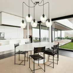 Discount Lampa wisząca typu pająk z nieregularnymi kloszami 756/5 LEVEL | Kaja Żyrandole Nowoczesne