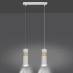 Shop Lampa wisząca w kolorze białym i złotym do kuchni 733/2 z serii AKA Żyrandole Nowoczesne