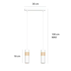 Shop Lampa wisząca w kolorze białym i złotym do kuchni 733/2 z serii AKA Żyrandole Nowoczesne