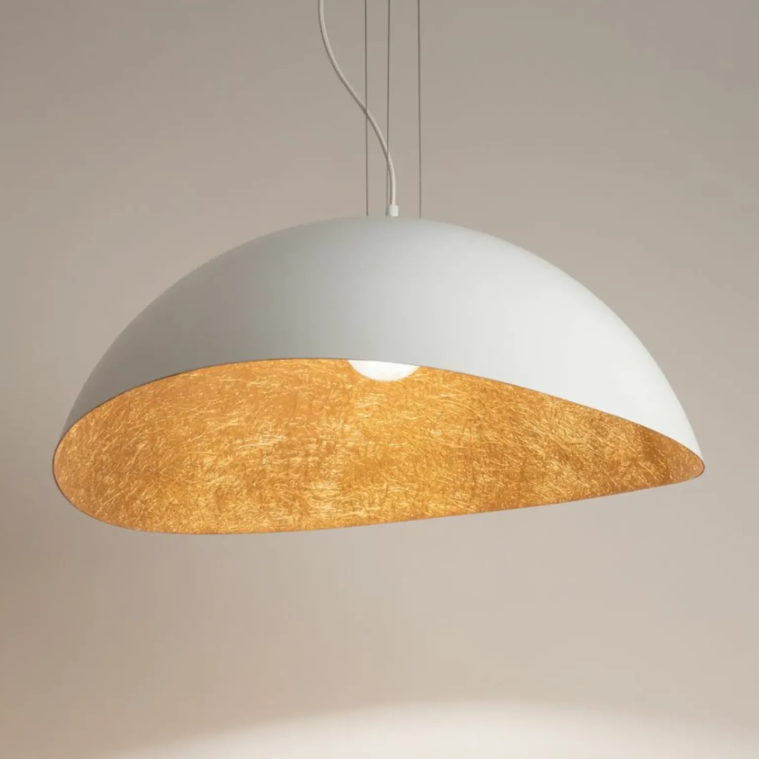 Clearance Lampa wisząca w kolorze bieli i miedzi SIG 40623 z serii SOLARIS Żyrandole Nowoczesne