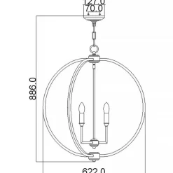 Sklep Kaja Lampa wisząca w srebrnym kolorze FE-CORINNE-6P-L z serii CORINNE