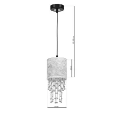Sklep Kaja Lampa wisząca w stylu glamour, z kryształami MLP6434 z serii ALMERIA | Kaja Oświ