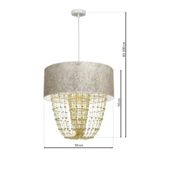 Sklep Kaja Lampa wisząca w stylu glamour, biało-złota MLP6447 z serii ALMERIA | Kaja Oświet